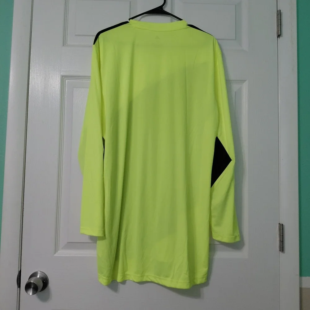 Adidas Mens Size XL Squadra 21 Goalkeeper Jersey Long Sleeve Black Neon Yellow